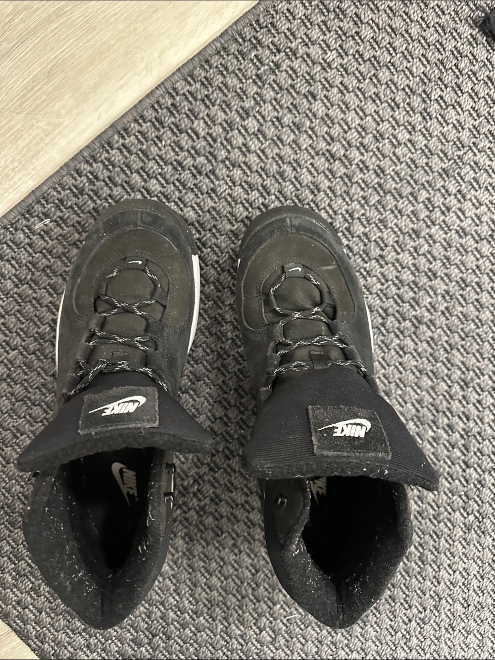 Nike women’s Black High-Top Boots with White Accents